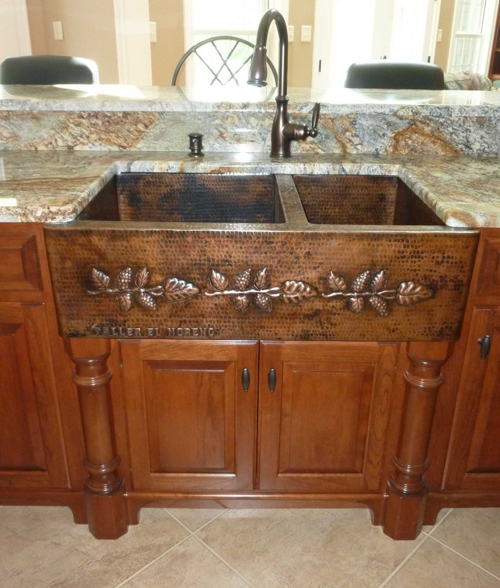 Copper Apron Sink 2 Bowls 60 40 Horses