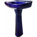 Mexican Talavera Pedestal Sink Azul Cobalto