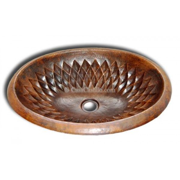 Copper Sink Oval Cornflower