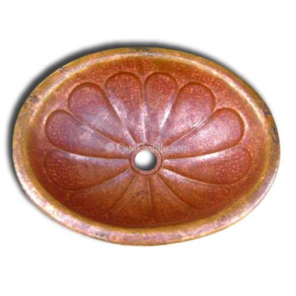 Copper Sink Oval Gerbera