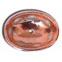 Copper Vessel Sink Oval Silver Fishes