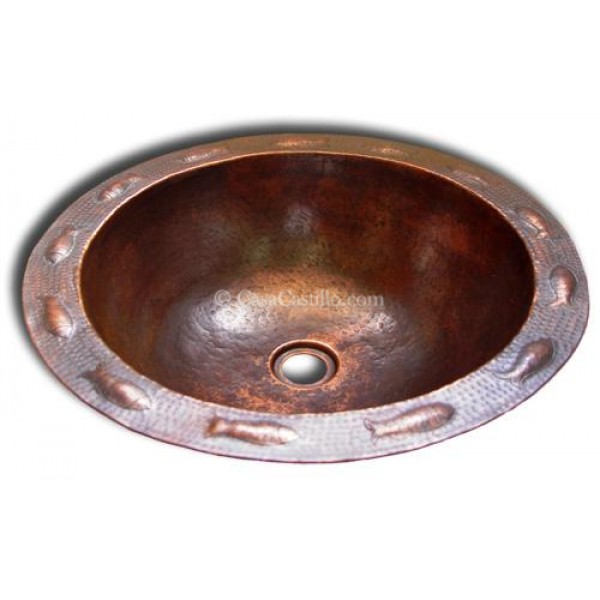 Copper Sink Round Small Fishes