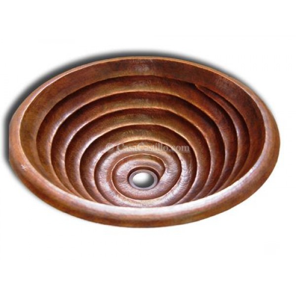 Copper Sink Round Spiral