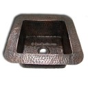Copper Farmhouse Sink Square 1 Bowl Hammered