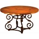 Hammered Copper Table with Iron Base Romana