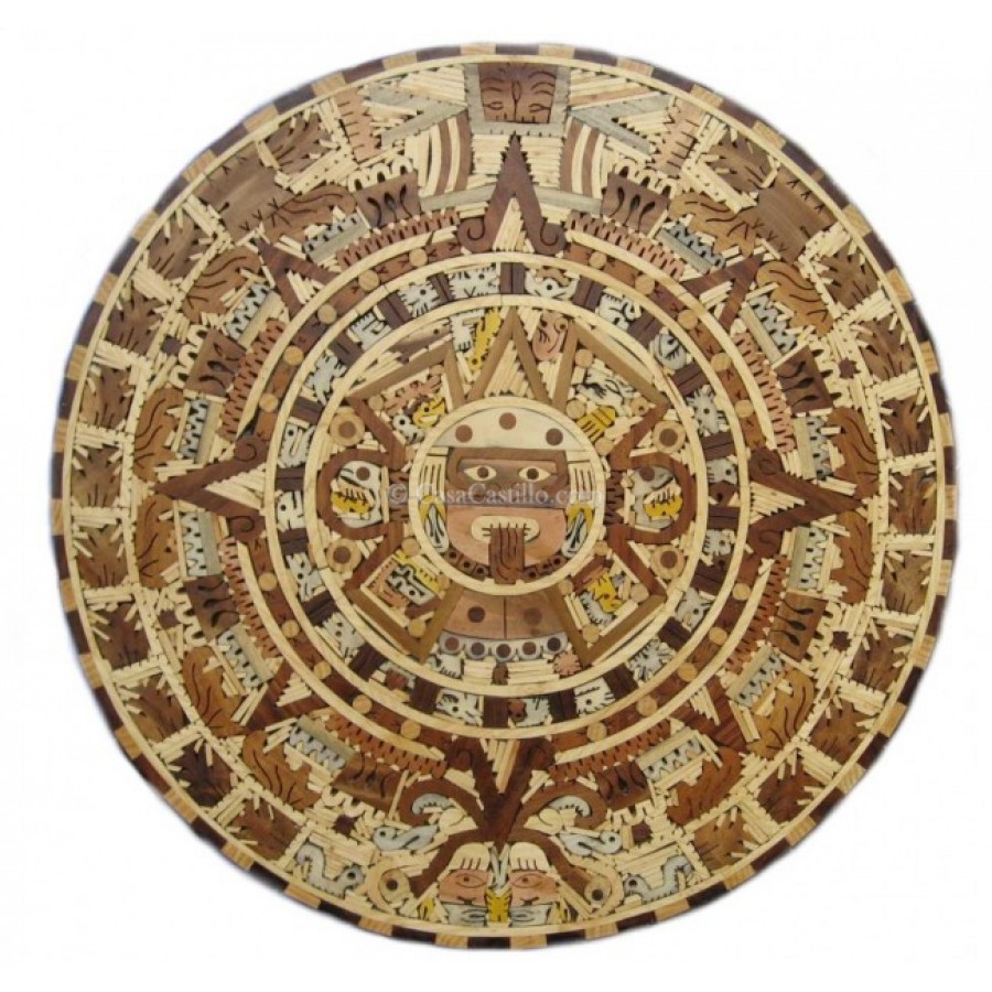 Mexican Aztec Calendar Wood