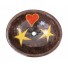 Hand Painted Copper  Vessel Sink Heart & Stars