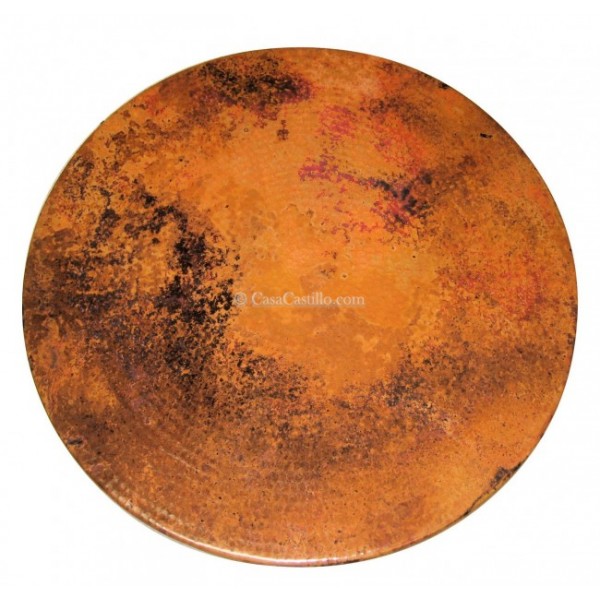 Hammered Copper Table Top Round, Round Copper Table Top