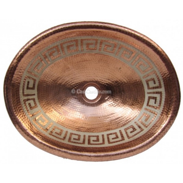 Copper Vessel Sink Oval Silver Greka